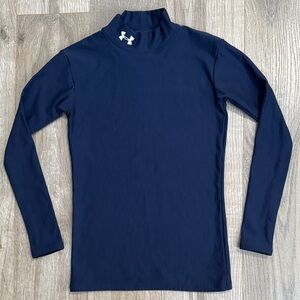 Under Armour Dark Blue ColdGear Boys' Mock Long Sleeve Size YLG (14)